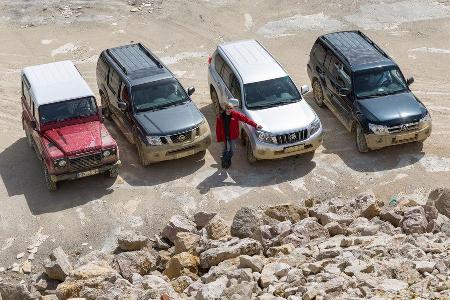 Land Rover Defender, Mitsubishi Pajero, Nissan Pathfinder, Toyota Landcruiser