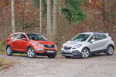 Kia Sportage 1.7 CRDi, Opel Mokka 1.7 CDTi, Seitenansicht