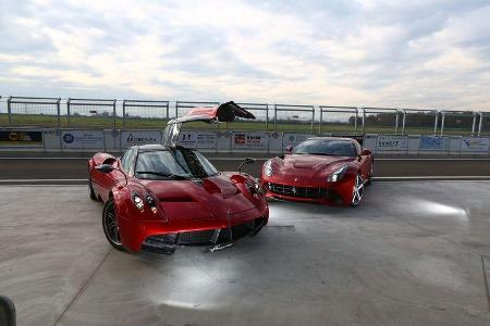 Pagani Huayra, Ferrari F12 Berlinetta, Frontansicht