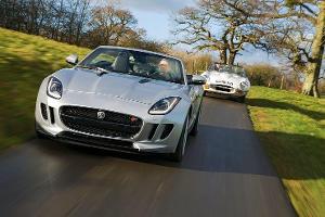Jaguar E-Type, Jaguar F-Type, Frontansicht