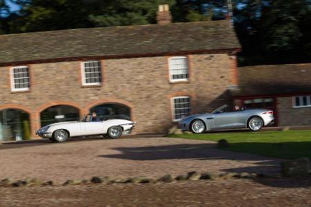 Jaguar E-Type, Jaguar F-Type, Seitenansicht