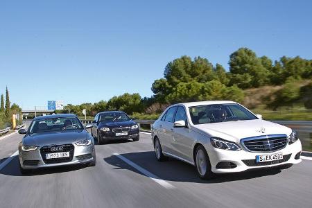 Mercedes E-Klasse, Audi A6, BMW Fünfer, Frontansicht