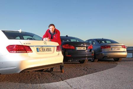Mercedes E-Klasse, Audi A6, BMW Fünfer, Heckansicht