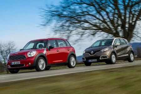 Renault Captur dCi 90, Mini One D Countryman, Seitenansicht