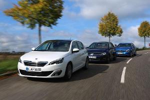 Peugeot 308, Mercedes A-Klasse, VW Golf