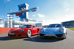 Porsche 918 Spyder, Porsche Carrera GT, Frontansicht