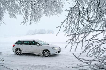 Citron C5 Tourer HDI 140, Seitenansicht, Winter