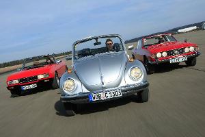 Peugeot 504 Cabrio, Triumph Stag, VW 1303 Cabrio