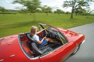 Fiat 850 Spider, Fahrt, Draufsicht