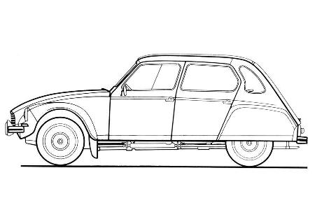 Citron Dyane 4, Zeichnung