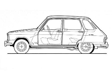 Renault 6, Zeichnung
