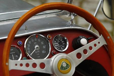 Lotus Seven S1, Lenkrad, Detail