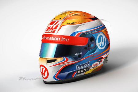 Romain Grosjean - Helm - Haas F1 - 2016
