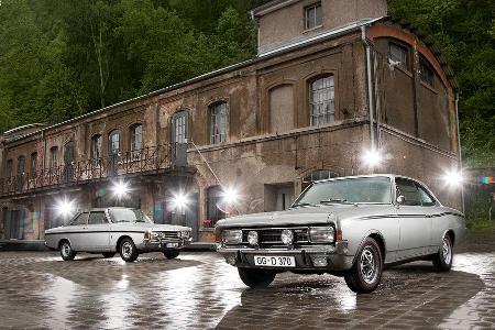 Opel Rekord Sprint, Ford 17M RS, Frontansicht Opel Rekord Sprint, Ford 17M RS, Frontansicht