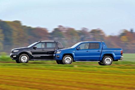 Ford Ranger 3.2 TDCi, VW Amarok 3.0 TDI, Seitenansicht Ford Ranger 3.2 TDCi, VW Amarok 3.0 TDI, Seitenansicht