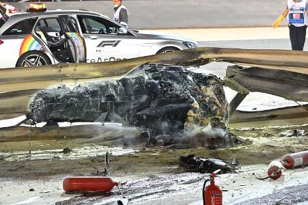 Grosjean-Crash - GP Bahrain 2020