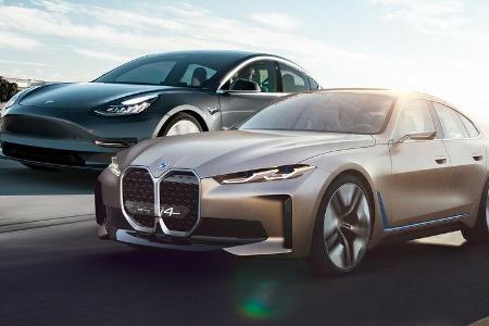 Kaltvergleich Genf 2020 Tesla Model 3 BMW i4