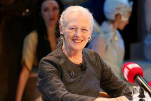 Königin Margrethe II. bei einer Pressekonferenz.