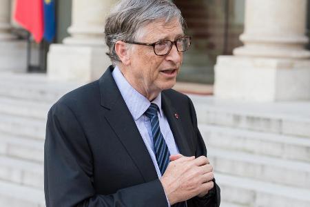 Bill Gates im Jahr 2018 in Frankreich Bill Gates im Jahr 2018 in Frankreich