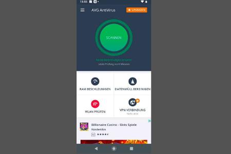 AVG Antivirus 2020 untersucht Ihre installierten Apps und auch alle lokalen Dateien auf Ihrem Smartphone.
