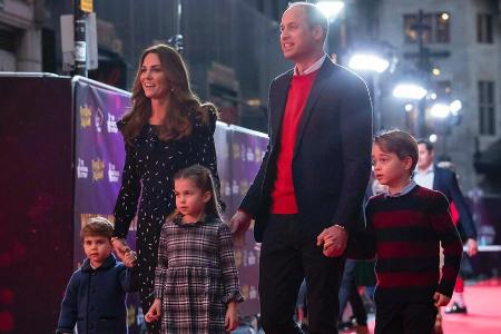 Herzogin Kate und Prinz William mit den Kindern Louis, Charlotte und George.