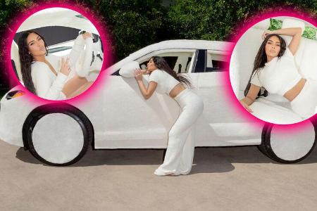 Kim Kardashian Lamborghini Urus Fell Bezug weiß Kim Kardashian Lamborghini Urus Fell Bezug weiß