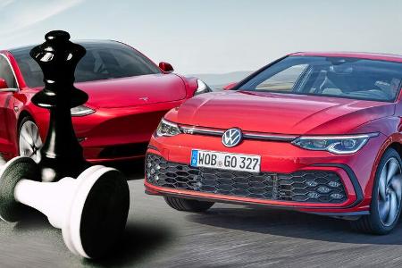 Tesla Model 3 VW Golf Neuzulassungen 2021 Sieger Tesla Model 3 VW Golf Neuzulassungen 2021 Sieger