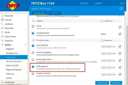 Wenn Sie die Option „Änderungsnotiz“ aktivieren, werden Sie per Mail informiert, sobald ein neues, noch unbekanntes Netzwerk...