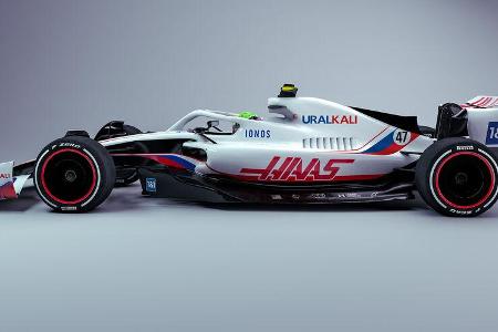 Haas - F1-Auto 2022 - Team-Lackierung