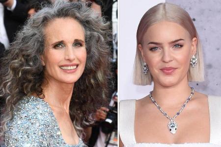 Der Granny-Hair-Look unterschiedlich interpretiert: Andie MacDowell (li.) und Anne-Marie Der Granny-Hair-Look unterschiedlich interpretiert: Andie MacDowell (li.) und Anne-Marie