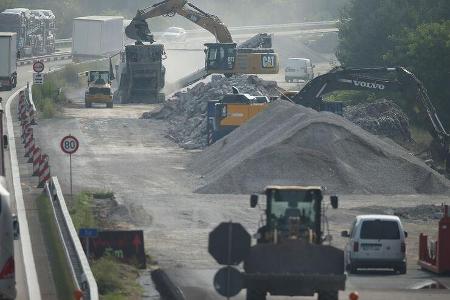 Straßenbau, Baustelle, Autobahn