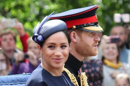 Herzogin Meghan und Prinz Harry in London im Jahr 2019. Herzogin Meghan und Prinz Harry in London im Jahr 2019.