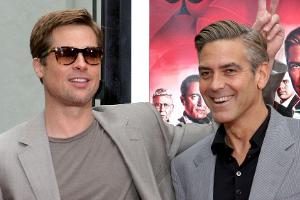 Brad Pitt und George Clooney bei einem Pressetermin zu "Ocean's 13"