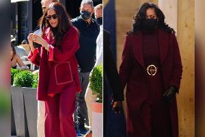 Stilvorbild Michelle Obama? Herzogin Meghan trägt roten Herbstlook