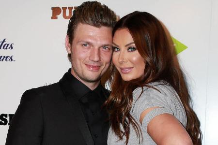 Nick Carter und Ehefrau Lauren bei einer Premierenfeier 2015 Nick Carter und Ehefrau Lauren bei einer Premierenfeier 2015