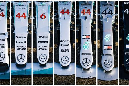Mercedes Collage - Weltmeisterautos 2014 - 2020