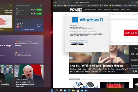 Windows 11 Insider Preview nach abgeschlossener Installation