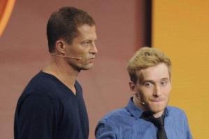 Til Schweiger (l.) und Samuel Koch bei einem gemeinsamen TV-Auftritt im Jahr 2014.