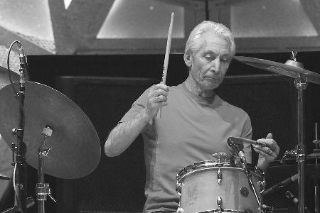 Charlie Watts während eines Auftritts in Las Vegas. Charlie Watts während eines Auftritts in Las Vegas.