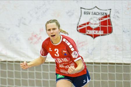Anika Bissel SG H2Ku Herrenberg jubelt, BSV Sachsen Zwickau...
