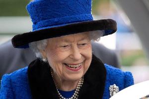 Die Queen ist im Video-Call recht amused.