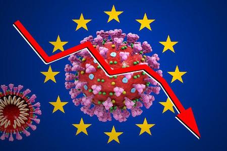 EU-Neuzulassungen Europa Flagge Corona EU-Neuzulassungen Europa Flagge Corona