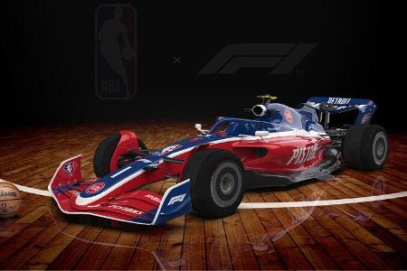 F1-Auto 2022 - NBA-Lackierung - Detroit Pistons