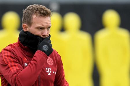 Nagelsmann im Pokal gegen Gladbach wohl zurück auf der Bayern-Bank Nagelsmann im Pokal gegen Gladbach wohl zurück auf der Bayern-Bank