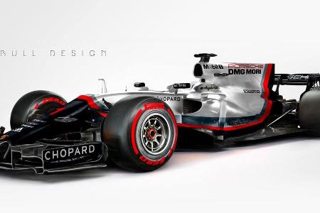 Studien, wie ein Formel-1-Porsche aussehen könnte, hat's schon viele gegeben Studien, wie ein Formel-1-Porsche aussehen könnte, hat's schon viele gegeben