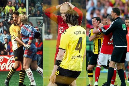 Duelle zwischen Bayern München und Borussia Dortmund liefern stets Hingucker, Aufreger und Emotionen. Wir blicken zurück auf... Duelle zwischen Bayern München und Borussia Dortmund liefern stets Hingucker, Aufreger und Emotionen. Wir blicken zurück auf...