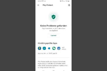 Google Play Protect ist fester Bestandteil des Google Play Store. Die App untersucht installierten Apps und zeigt an, wenn e...