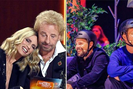 Zwei Duos, die 2021 Millionen von Menschen vor dem Fernseher versammelt haben: Michelle Hunziker und Thomas Gottschalk sowie... Zwei Duos, die 2021 Millionen von Menschen vor dem Fernseher versammelt haben: Michelle Hunziker und Thomas Gottschalk sowie...