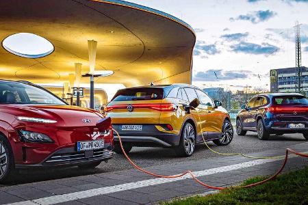 Hyundai Kona Elektro, Mercedes EQA, VW ID.4 Hyundai Kona Elektro, Mercedes EQA, VW ID.4