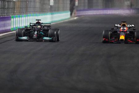 Hamilton - Verstappen - GP Saudi-Arabien 2021 - Jeddah - Rennen Hamilton - Verstappen - GP Saudi-Arabien 2021 - Jeddah - Rennen